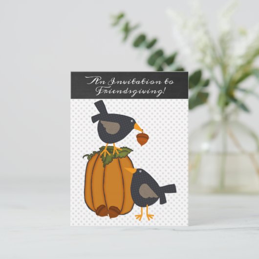 Friendsgiving Dinner Invitation Briefkaart (Staand voorkant)