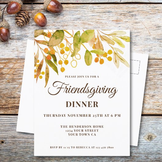 Friendsgiving Dinner Invitation Briefkaart