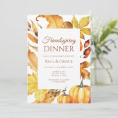 Friendsgiving Dinner Invitation Fall Kaart (Staand voorkant)