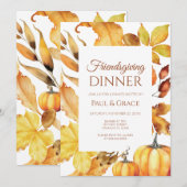 Friendsgiving Dinner Invitation Fall Kaart (Voorkant / Achterkant)