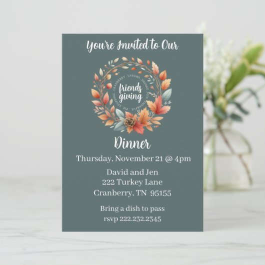 Friendsgiving Dinner Invitation Kaart (Staand voorkant)