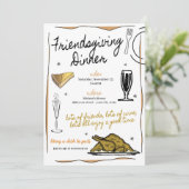 Friendsgiving Dinner Invitation Kaart (Staand voorkant)