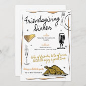 Friendsgiving Dinner Invitation Kaart (Voorkant / Achterkant)