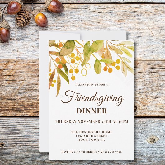 Friendsgiving Dinner Invitation Kaart