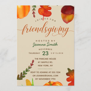Friendsgiving Dinner Invitation Kaart