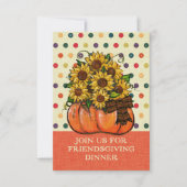 Friendsgiving Dinner Invitation Sunflower Pumpkin (Voorkant)