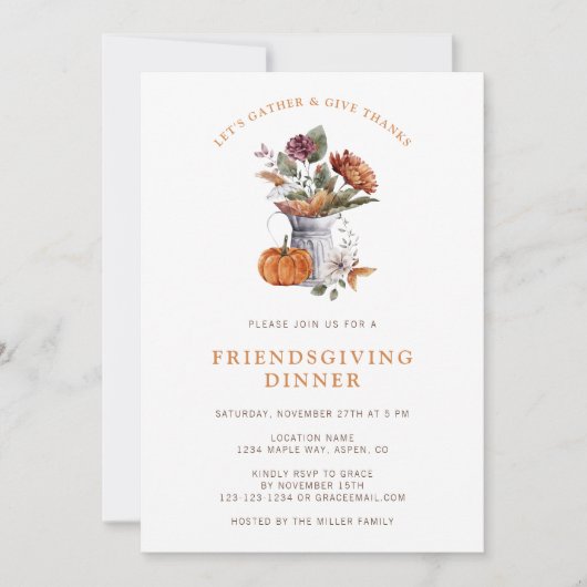 Friendsgiving Dinner Kaart (Voorkant)