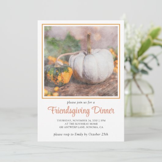 Friendsgiving Dinner Kaart (Staand voorkant)