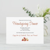 Friendsgiving Dinner Menu Thanksgiving Bladerdek Kaart (Staand voorkant)