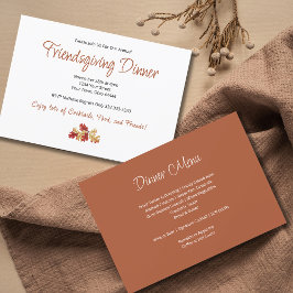 Friendsgiving Dinner Menu Thanksgiving Bladerdek Kaart