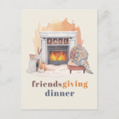 Friendsgiving Dinner Party Feestdagenkaart (Voorkant)