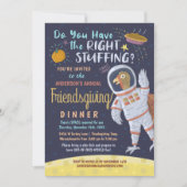 Friendsgiving Dinner Party Funny Astronaut Turkey Kaart (Voorkant)