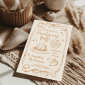Friendsgiving Dinner Party Hand Drawn Doodle Fall Kaart