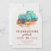 Friendsgiving Dinner Potluck Rustic Boerderij Truc Kaart (Voorkant)