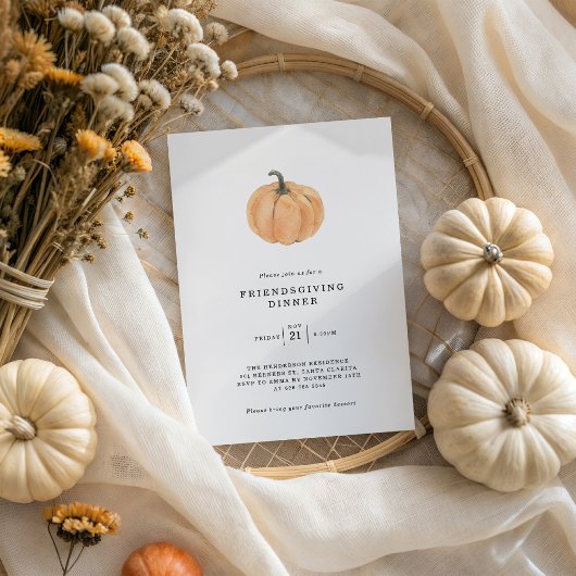 Friendsgiving Dinner Pumpkin Uitnodiging
