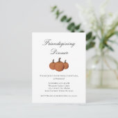 Friendsgiving Dinner Pumpkins Elegant Script Briefkaart (Staand voorkant)