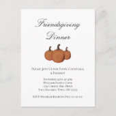 Friendsgiving Dinner Pumpkins Elegant Script Briefkaart (Voorkant)