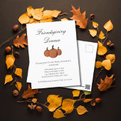 Friendsgiving Dinner Pumpkins Elegant Script Briefkaart