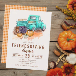 Friendsgiving Dinner Rustic Boerderij Truck Kaart
