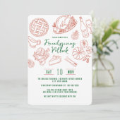 Friendsgiving Dinner Vintage Rustic Food Gingham Kaart (Staand voorkant)