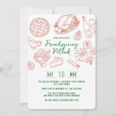 Friendsgiving Dinner Vintage Rustic Food Gingham Kaart (Voorkant)