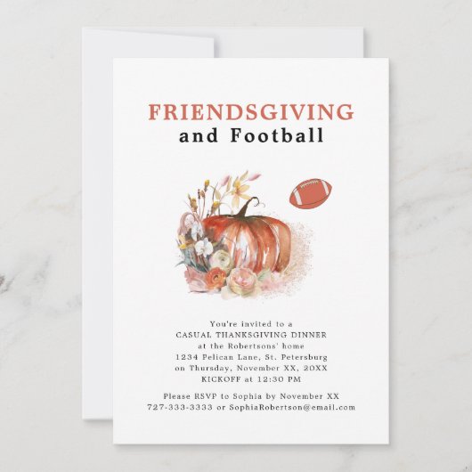Friendsgiving en Football Thanksgiving Kaart (Voorkant)