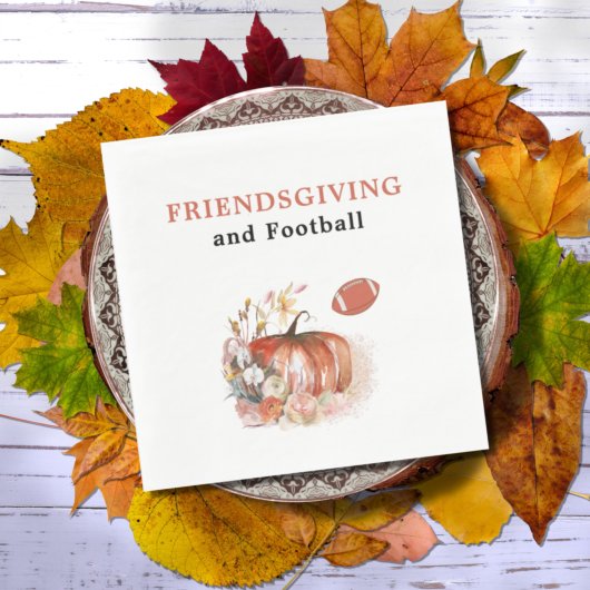 Friendsgiving en Football Thanksgiving Servet