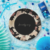 Friendsgiving Fall Leaves Zwart Thanksgiving Papieren Bordje (Feest)