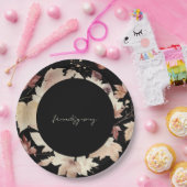 Friendsgiving Fall Leaves Zwart Thanksgiving Papieren Bordje (Feest)