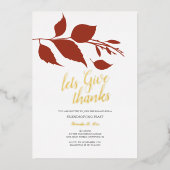 Friendsgiving Fall Orange and White Folie Uitnodiging (Voorkant)