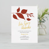 Friendsgiving Fall Orange and White Folie Uitnodiging (Staand Voorkant)