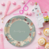 Friendsgiving Fall verlaat Sage Thanksgiving Papieren Bordje (Feest)