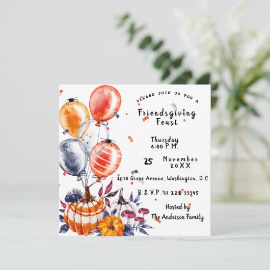 Friendsgiving Feast Invitation Kaart (Staand voorkant)