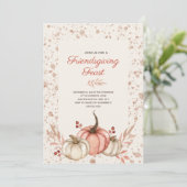 Friendsgiving Feast Rustic Country Autumn Kaart (Staand voorkant)