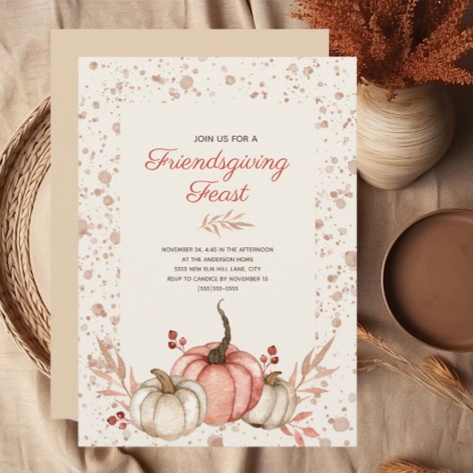 Friendsgiving Feast Rustic Country Autumn Kaart