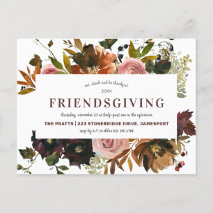 Friendsgiving Feast Thanksgiving Dinner Uitnodiging Briefkaart