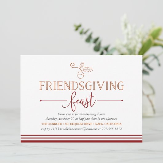 Friendsgiving Feast Thanksgiving Kaart (Staand voorkant)