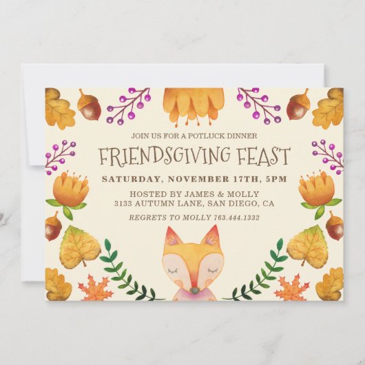 Friendsgiving Feast Thanksgiving Party Kaart (Voorkant)