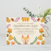 Friendsgiving Feast Thanksgiving Party Kaart (Staand voorkant)