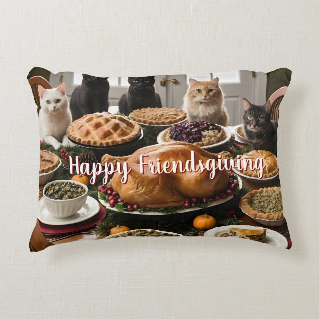 Friendsgiving Feest Accent Kussen (Voorkant)