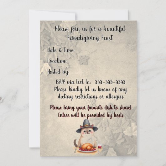 Friendsgiving Feest Kaart (Achterkant)