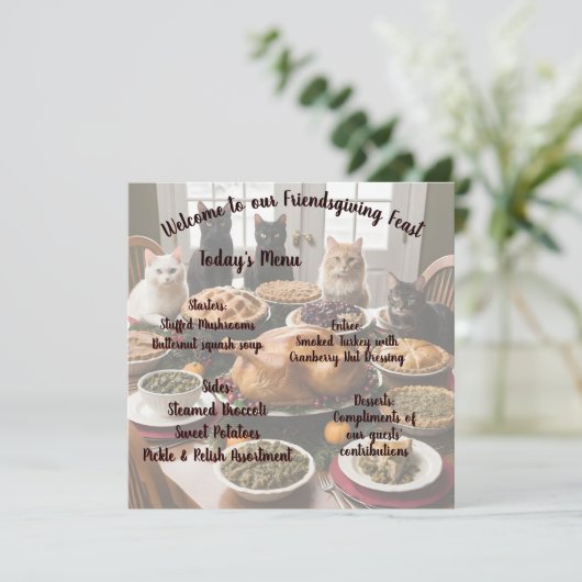 Friendsgiving Feest Menu (Staand voorkant)