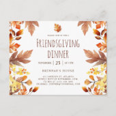 Friendsgiving Feest Modern Thanksgiving Diner Uitnodiging Briefkaart (Voorkant)