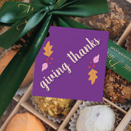 Friendsgiving Feest | Paars & Goud Bedankjes Labels