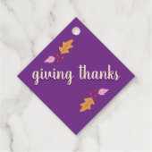 Friendsgiving Feest | Paars & Goud Bedankjes Labels (Voorkant)