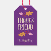 Friendsgiving Feest | Paars & Goud Cadeaulabel (Voorkant)