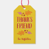 Friendsgiving Feest | Rood & Geel Cadeaulabel (Voorkant)