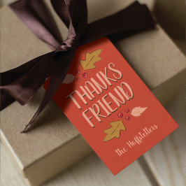 Friendsgiving Feest | Rood & Goud Cadeaulabel