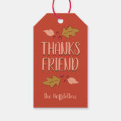 Friendsgiving Feest | Rood & Goud Cadeaulabel (Voorkant)