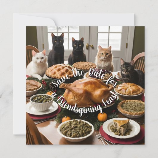Friendsgiving Feest Save The Date (Voorkant)